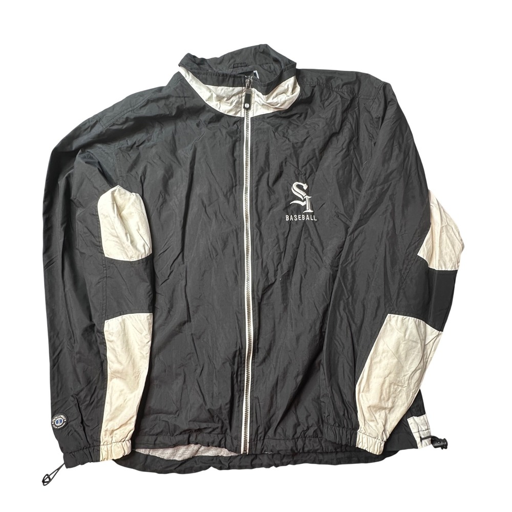 Vintage Holloway Windbreaker‎ Jacket Mens XL Black Full Zip Nylon Sportswear Y2K